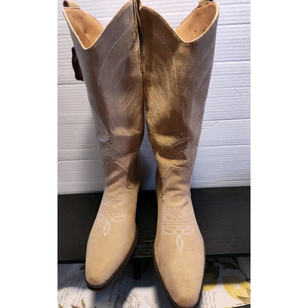 Cowboy Boots For Women Western Cowgirl Boots with Chunky Heel Mid Calf